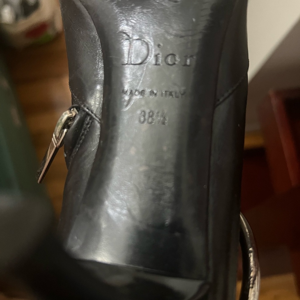 Dior Black Boots with Silver Logo Detail - Picture 6 of 8